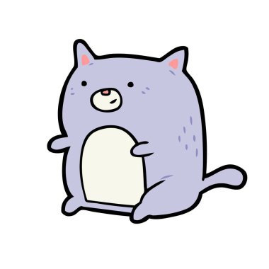 sevimli çizgi kedi çocuk beyaz arka plan üzerinde izole tasarımını illüstrasyon vektör