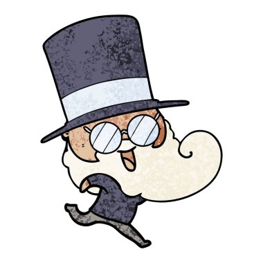 mutlu sakallı adam vektör çizim