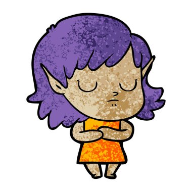 vektör çizim karikatür elf kızı