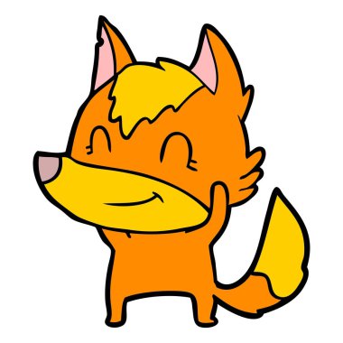 Tilki çizgi film karakteri vektör çizim