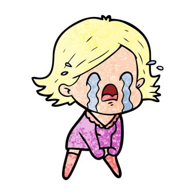 vektör çizim karikatür kadının ağladığını