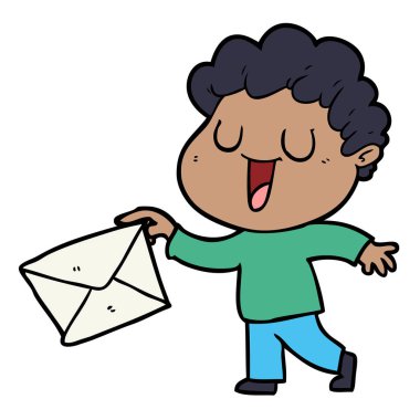 çizgi film adam ile mektup