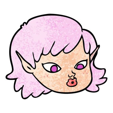 vektör çizim karikatür elf kızı