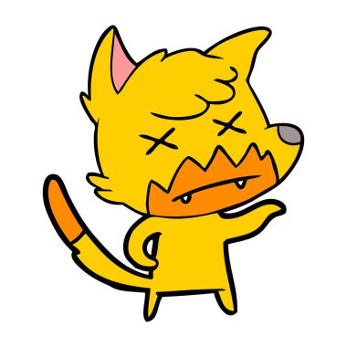 Tilki çizgi film karakteri vektör çizim