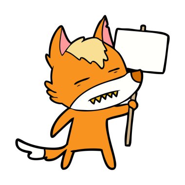 Tilki çizgi film karakteri vektör çizim