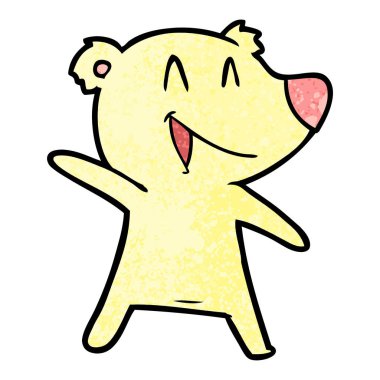 ayı karikatür gülen vektör çizim