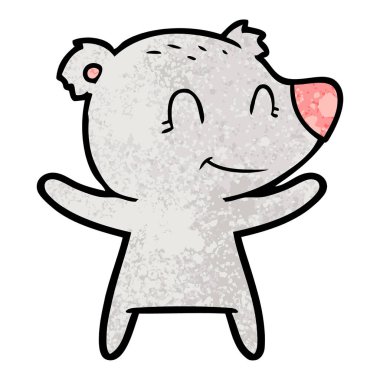 ayı karikatür gülümseyen bir vektör çizim