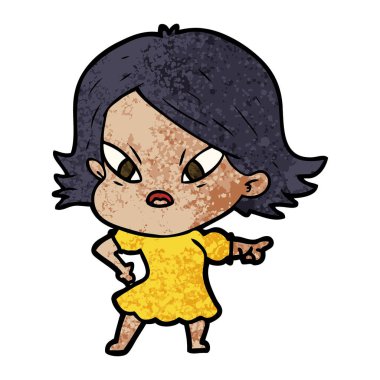 vektör çizim karikatür kadın vurguladı