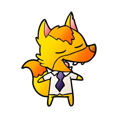 Tilki çizgi film karakteri vektör çizim