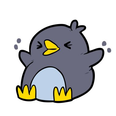 Tatlı penguen çizgi filminin vektör çizimi