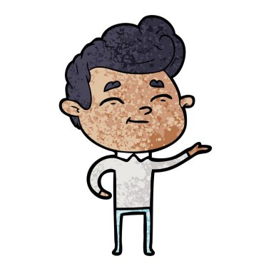 mutlu çizgi film adam vektör çizim