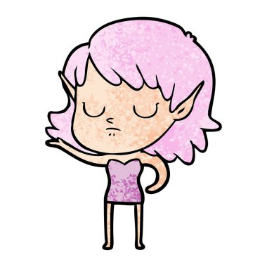 vektör çizim karikatür elf kızı