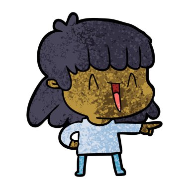 Çizgi filmdeki kadının vektör çizimi