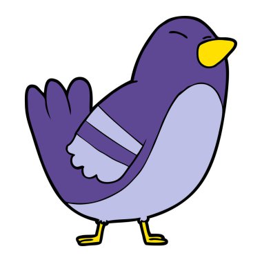 Çizgi film kuşunun vektör çizimi