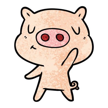 vektör çizim karikatür içerik domuz