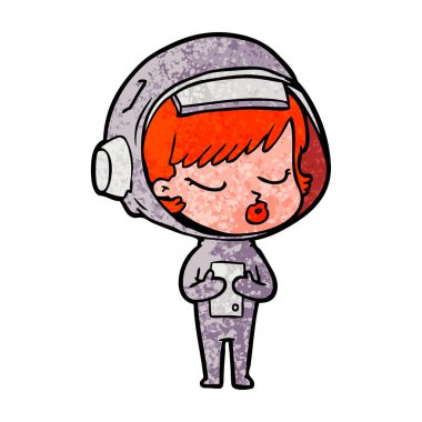 çizgi film güzel astronot kız