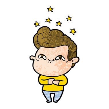 vektör çizim karikatür dostum heyecanlı