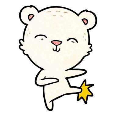 mutlu karikatür kutup ayısı tekme