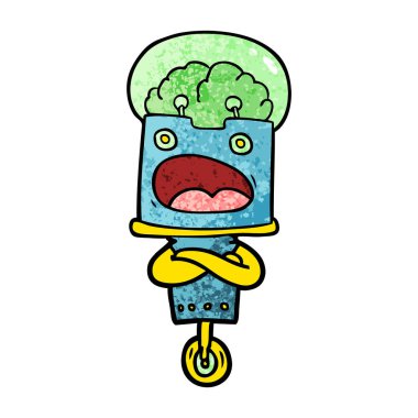 Çizgi film robotunun vektör çizimi