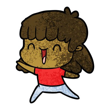 Çizgi filmdeki kadının vektör çizimi