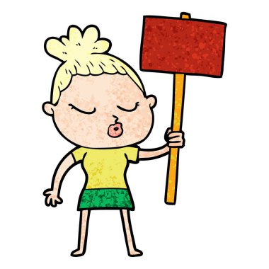 vektör çizim karikatür sakin kadın