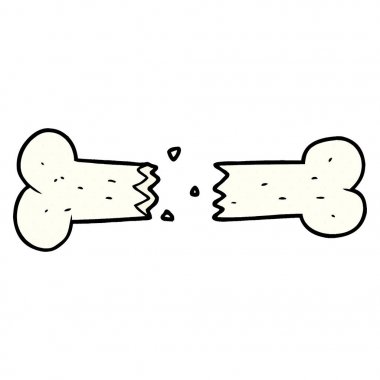 kırık kemik karikatür vektör çizim 