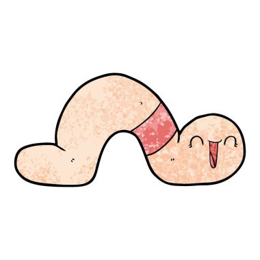 Çizgi film solucanının vektör çizimi