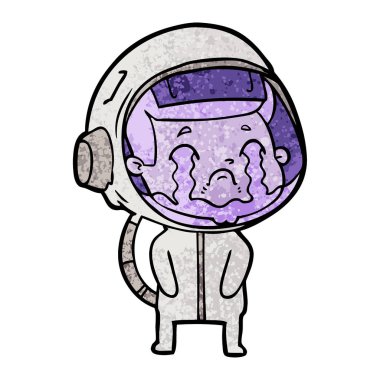 vektör çizim karikatür ağlayan astronot