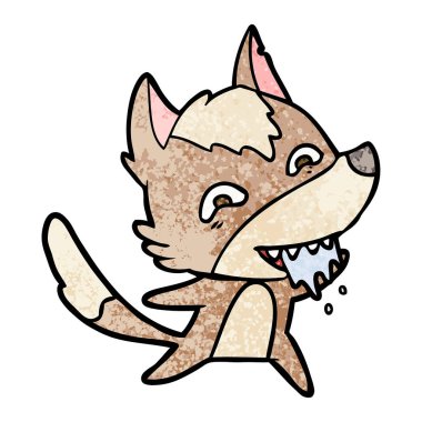 vektör çizim karikatür aç kurt