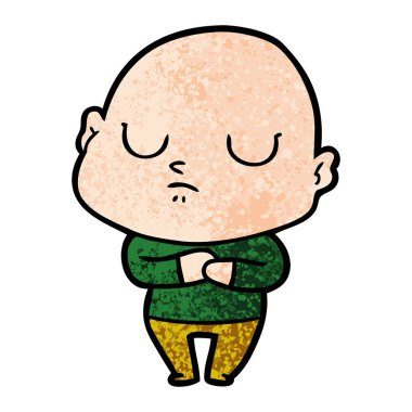 vektör çizim karikatür kel adam