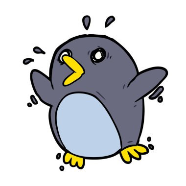 Tatlı penguen çizgi filminin vektör çizimi