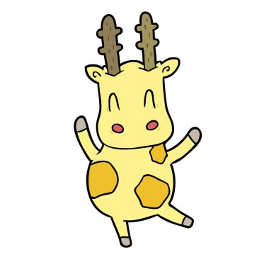 Şirin zürafanın vektör çizimi