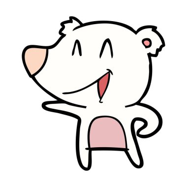 mutlu kutup ayısı karikatür vektör çizim