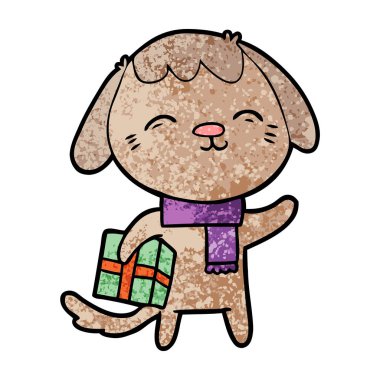 vektör çizim mutlu karikatür köpek