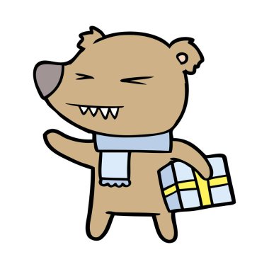 çizgi film chraracter hediye ile ayı