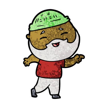 Çizgi film mutlu sakallı adam