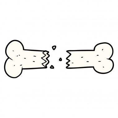 kırık kemik karikatür vektör çizim 