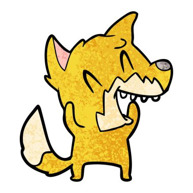 Tilki çizgi film gülen vektör çizim