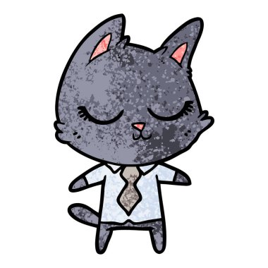 Sakin karikatür kedi vektör çizim