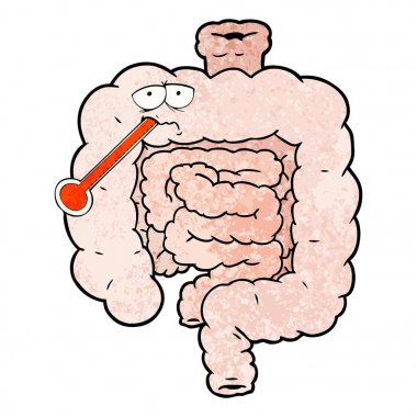 vektör çizim karikatür bağırsak
