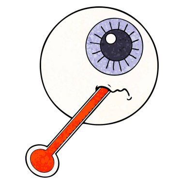 vektör çizim karikatür hasta göz küresi