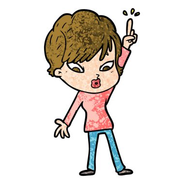 Çizgi filmdeki kadının vektör çizimi