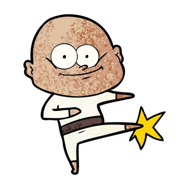 kel adam karate tekme çizgi film