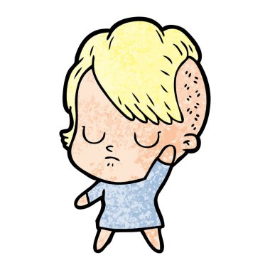 Çizgi filmdeki kadının vektör çizimi