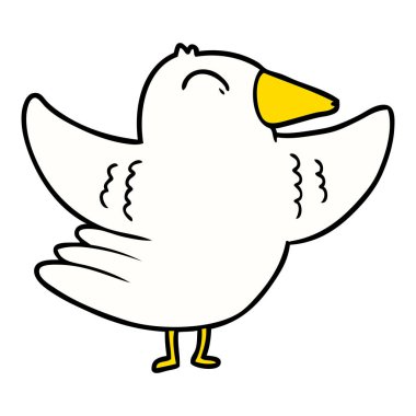 Çizgi film kuşunun vektör çizimi