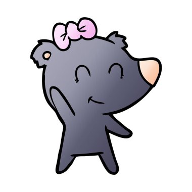 ayı çizgi film chraracter vektör çizim