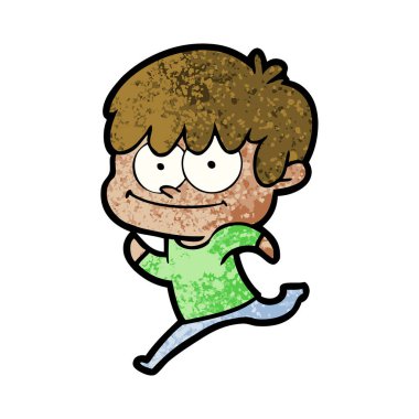 mutlu çizgi film adam vektör çizim