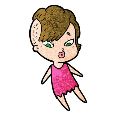 vektör çizim karikatür sürpriz kız