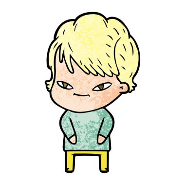 vektör çizim karikatür mutlu kadın