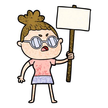 vektör çizim karikatür rahatsız kadın